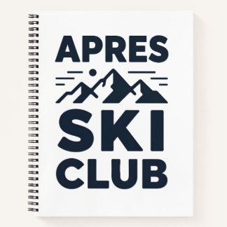 Apres Ski Club Mountain Logo - Custom Mens Winter Notebook