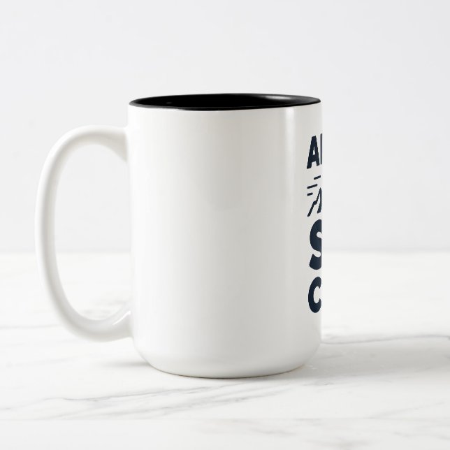 Apres Ski Club Mountain Logo - Custom Mens Winter  Two-Tone Coffee Mug (Left)