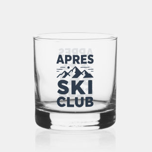 Apres Ski Club Mountain Logo - Custom Mens Winter  Whiskey Glass