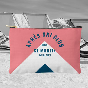 Après Ski Club Pink Navy Retro Style Winter Accessory Pouch