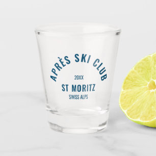 Après Ski Club Red Navy Vintage Style Ski Party Shot Glass