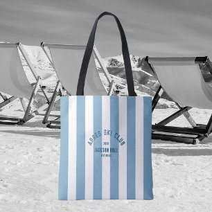 Apres Ski Club Retro Blue Stripe Ski Accessory Tote Bag