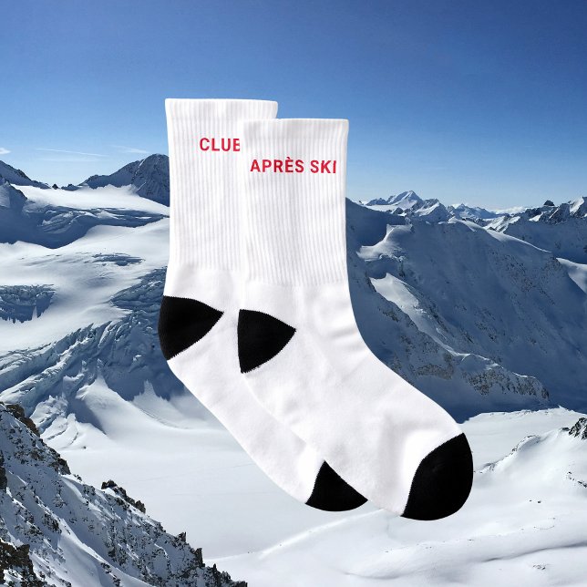 Après Ski Club Winter Red Minimal Unisex Socks (Creator Uploaded)