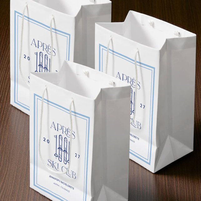 Apres Ski Club Winter Skiing Bachelorette Party Medium Gift Bag (Creator Uploaded)