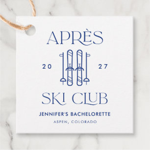 Apres Ski Club Winter Snow Ski Bachelorette Party Favour Tags
