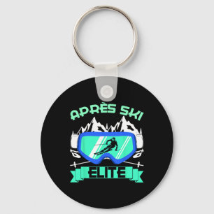 Apres Ski Elite Skiing Snowboarding Ski Bunny Ski Key Ring