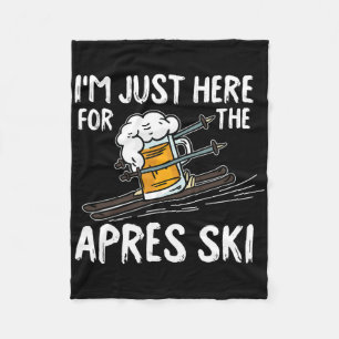 Apres Ski Funny Skier Winter Sport Skiing Gift Fleece Blanket