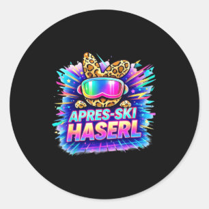 Après ski haserl shirt – skiing winter party gift classic round sticker