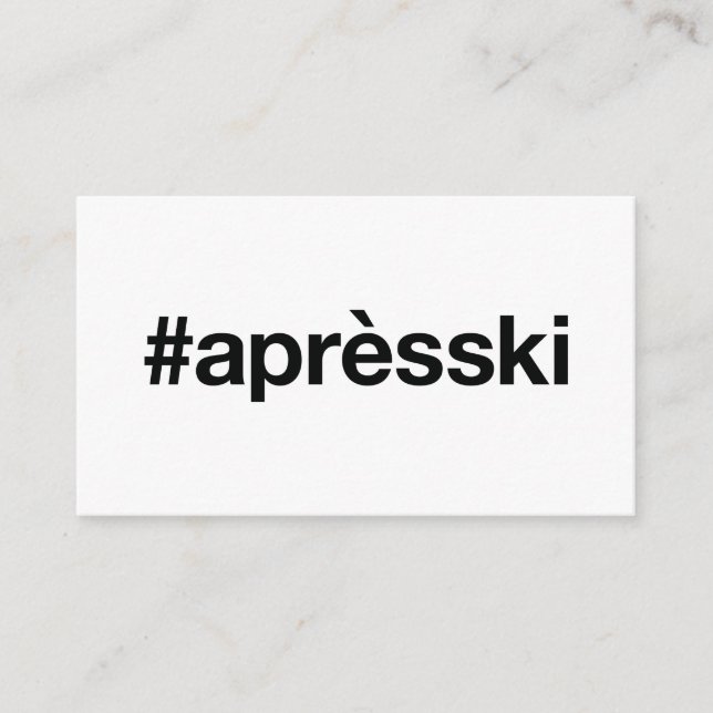 APRES SKI Hashtag Enclosure Card (Front)