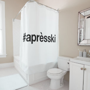 APRES SKI Hashtag Shower Curtain