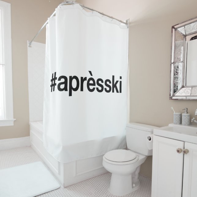 APRES SKI Hashtag Shower Curtain (In Situ)