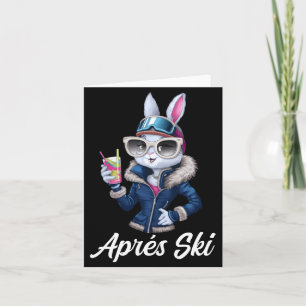 Apres Ski Hat Party Design Ski Bunny Skier Outfit  Card