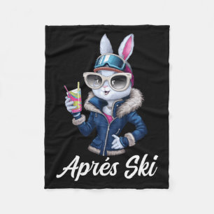 Apres Ski Hat Party Design Ski Bunny Skier Outfit  Fleece Blanket