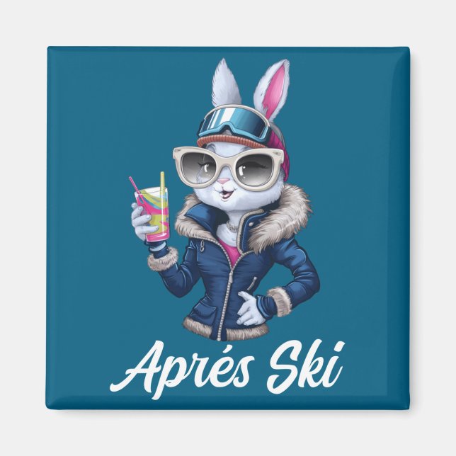 Apres Ski Hat Party Design Ski Bunny Skier Outfit  Magnet (Front)