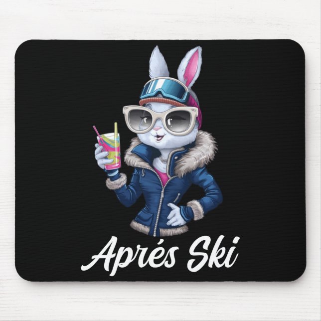 Apres Ski Hat Party Design Ski Bunny Skier Outfit  Mouse Mat (Front)