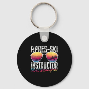 Apres Ski Instructor First Lesson Free Funny Skiin Key Ring