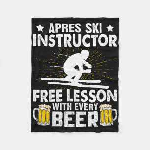 Apres-ski Instructor Free Lesson With Every Beer S Fleece Blanket