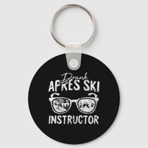 Apres Ski Instructor Funny Drinking Beer Skier Ski Key Ring