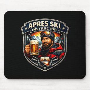 Apres ski instructor funny skiing teacher mensApre Mouse Mat