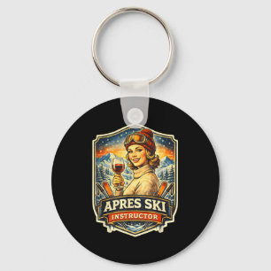 Apres ski instructor funny skiing vintage womensAp Key Ring