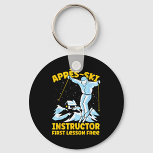 Apres ski instructor skiing Apres ski instructor s Key Ring