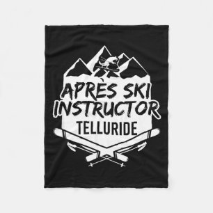 Après-ski instructor telluride mountain skiing fleece blanket