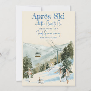 Après Ski luxury skiing bridal shower invitation