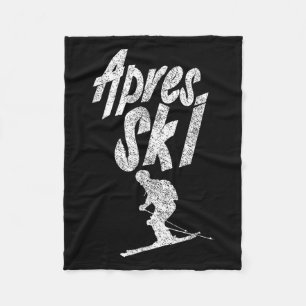Apres Ski Party Squad Crew Skiing Beer Skier Holid Fleece Blanket