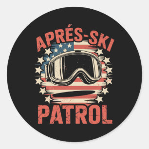 Apres Ski Patrol  Classic Round Sticker