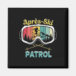 Apres Ski Patrol Skiing Goggles Snowboarding Skier Magnet