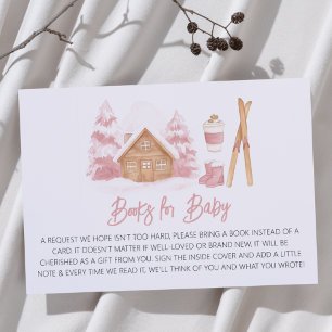 Apres Ski Pink Baby Shower Books for Baby Enclosure Card