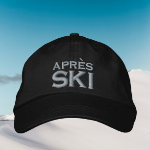 Après ski resort winter vacation outfit embroidered hat