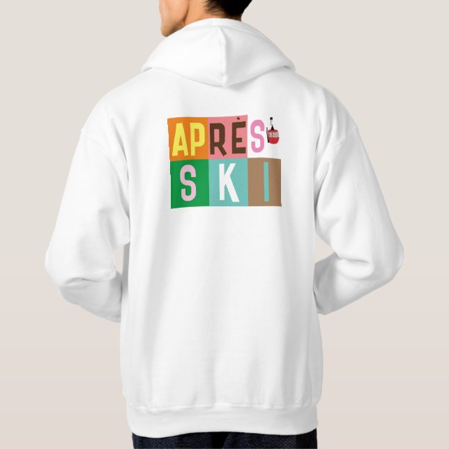 Après-ski Retro Ski Skiers Colour Block  Hoodie (Back)