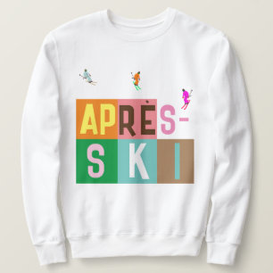 Après-ski Retro Skiers Colour Block   Sweatshirt