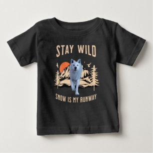 Après Ski Snow Runway Wolf Art Baby T-Shirt