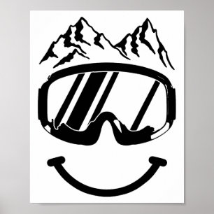 Apres Ski Snowboard Snowmobile Funny Skiing Snowmo Poster