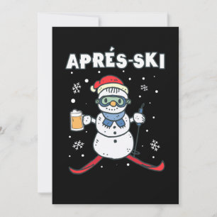 Apres Ski Snowman Skiing Snow Winter Sports Gift Invitation