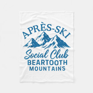 Après ski social club beartooth mountains  fleece blanket