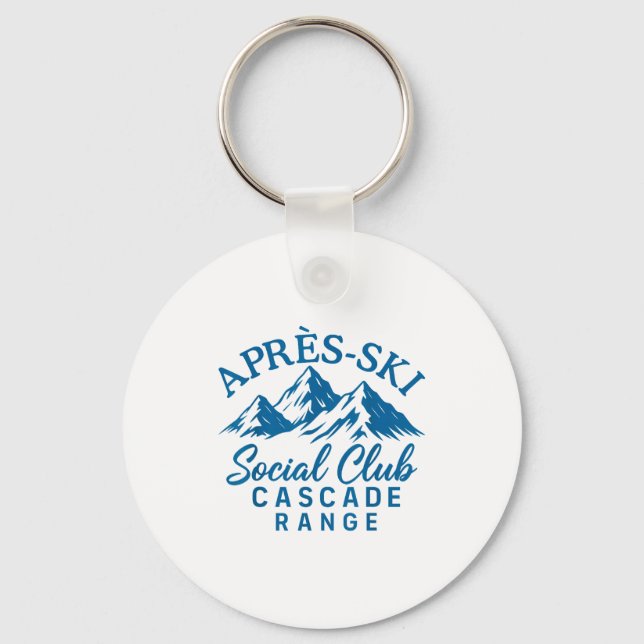 Après ski social club cascade range  key ring (Front)