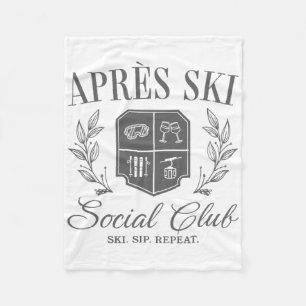 Apres Ski Social Club Downhill Skiing Ski Sip Repe Fleece Blanket