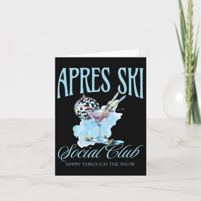 Apres Ski Social Club Drinking Party Womens Winter Card (Front)