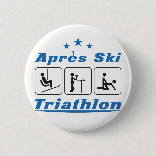 Apres Ski Triathlon 6 Cm Round Badge (Front)