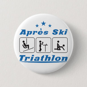 Apres Ski Triathlon 6 Cm Round Badge