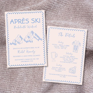 Apres Ski Winter Bachelorette Weekend Invitation