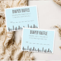 Apres Ski Winter Theme Blue Diaper Raffle