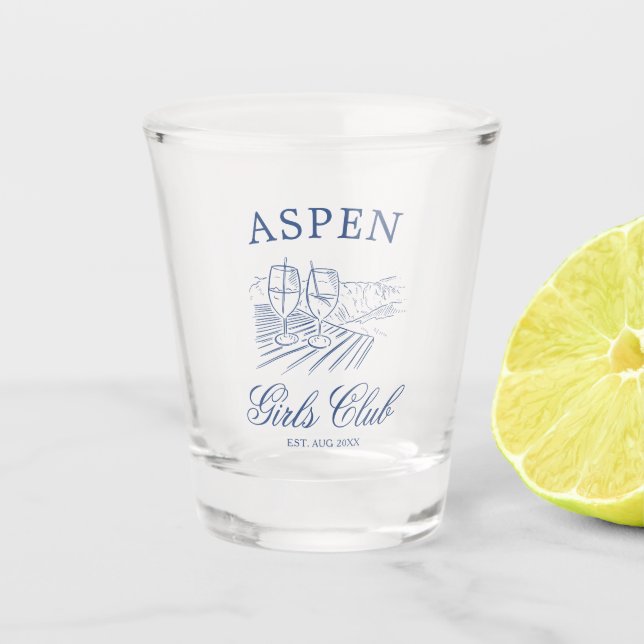 Après Ski With The Bride to Be Bach Weekend Shot Glass (Front)