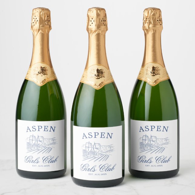 Après Ski With The Bride to Be Bach Weekend Sparkling Wine Label (Bottles)