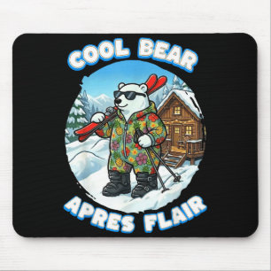 Apres skiing flair cool polar bear ski looking goo mouse mat