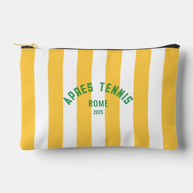 Apres Tennis Rome 2025 Yellow Cabana Stripe Accessory Pouch (Front)