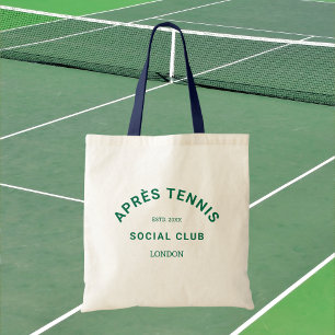 Après Tennis Social Club Green Crest Navy Handle  Tote Bag